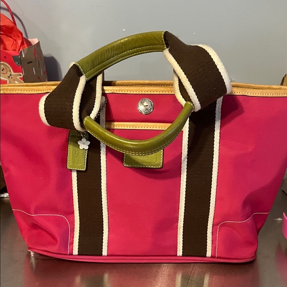 Pink and Brown Tote Bag - Picture 2 of 16